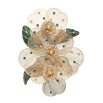 Napier Gold Tone Flower Pin