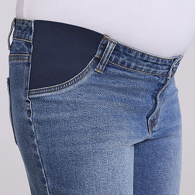 Maternity Motherhood® Crop Wide Leg Jeans with Elastic Piecing
