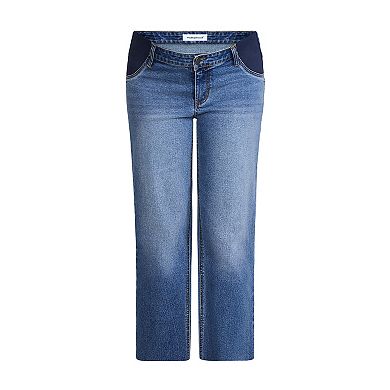 Maternity Motherhood® Crop Wide Leg Jeans with Elastic Piecing