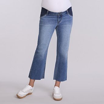 Maternity Motherhood® Crop Wide Leg Jeans with Elastic Piecing