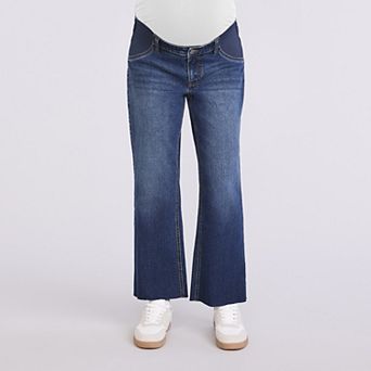 Maternity Motherhood® Crop Wide Leg Jeans with Elastic Piecing