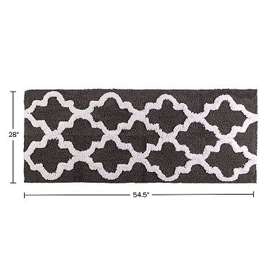 Lavish Home Moroccan Trellis Bathroom Runner Rug