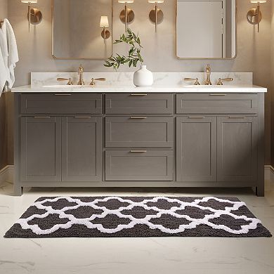 Lavish Home Moroccan Trellis Bathroom Runner Rug