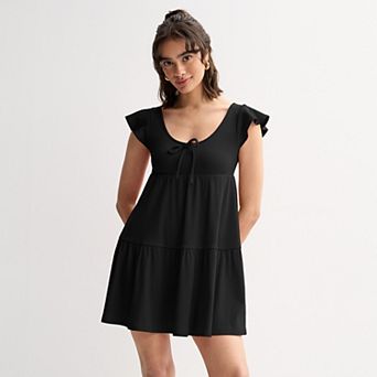 Juniors' SO® Easy Flutter Sleeve Babydoll Dress