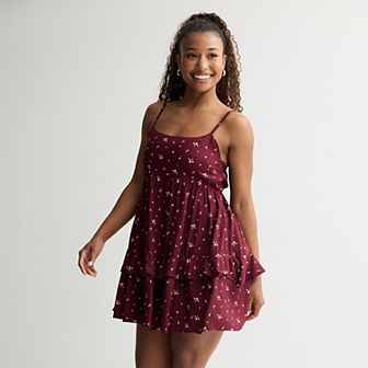 Juniors' SO® Ruffle Tier Mini Dress