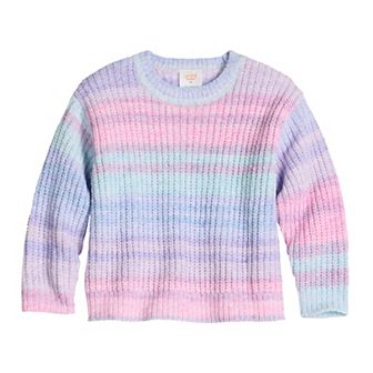 Baby & Toddler Girl Jumping Beans® Shaker Stitch Crew Pullover Sweater