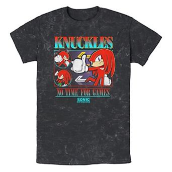 Men's Sonic the Hedgehog Knuckles No Time For Games Poster Graphic Tee