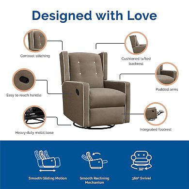 Baby Relax Mikayla 4-in-1 Nursery Swivel Recliner Glider