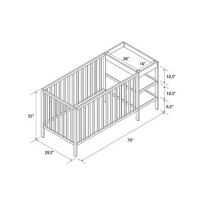 Baby Relax Ema 3-in-1 Convertible Crib & Changing Table