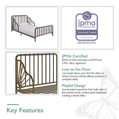 Little Seeds Quinn Whimsical Metal Toddler Bed