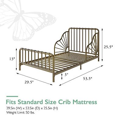 Little Seeds Quinn Whimsical Metal Toddler Bed