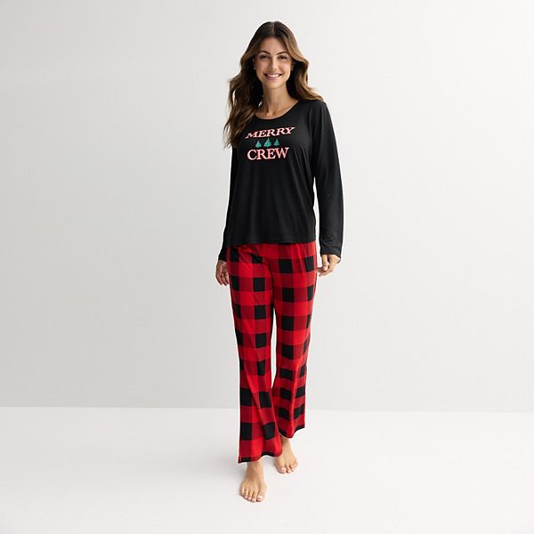 Petite Jammies For Your Families® Buffalo Check Graphic Pajama Top ...