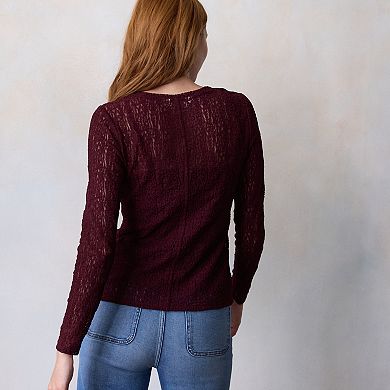 Women's LC Lauren Conrad Long Sleeve Mesh Tee