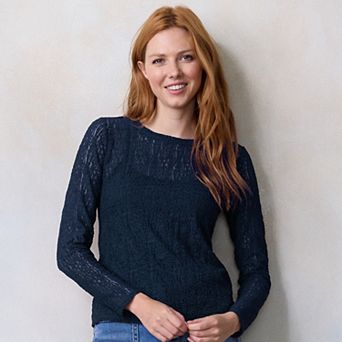 Women's LC Lauren Conrad Long Sleeve Mesh Tee