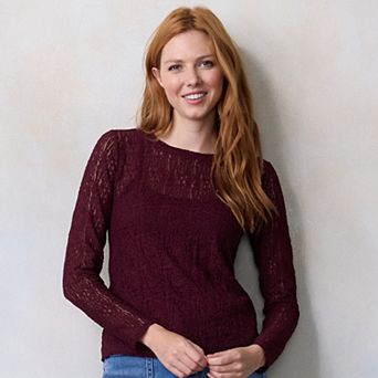 Women's LC Lauren Conrad Long Sleeve Mesh Tee