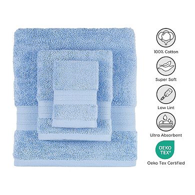 TRIDENT 6-Piece Soft Comfort AIR RICH Cotton Bath Towel, Hand Towel & Washcloth Set