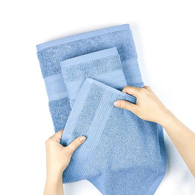 TRIDENT 6-Piece Soft Comfort AIR RICH Cotton Bath Towel, Hand Towel & Washcloth Set