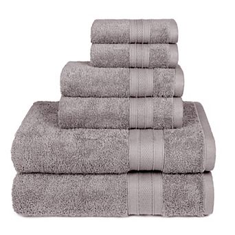 TRIDENT 6 pc Soft Comfort AIR RICH Cotton Bath Towel, Hand Towel & Washcloth Set