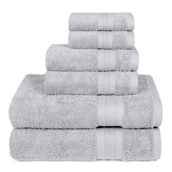 TRIDENT 6 pc Soft Comfort AIR RICH Cotton Bath Towel, Hand Towel & Washcloth Set