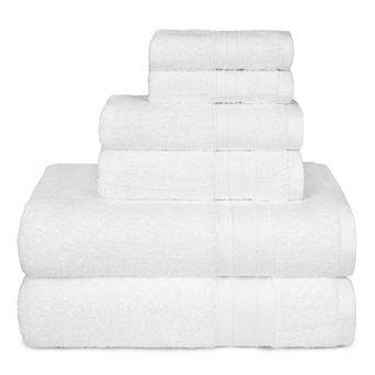 TRIDENT 6 pc Soft Comfort AIR RICH Cotton Bath Towel, Hand Towel & Washcloth Set