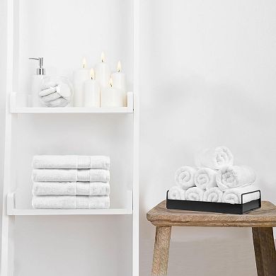 TRIDENT 12-Piece White Hospitality Cotton Hand Towel Set