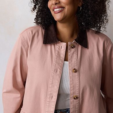 Plus Size LC Lauren Conrad Canvas Corduroy Shacket