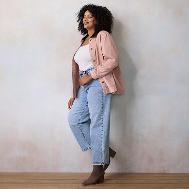 Plus Size LC Lauren Conrad Canvas Corduroy Shacket