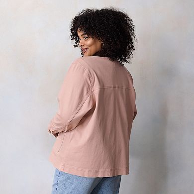 Plus Size LC Lauren Conrad Canvas Corduroy Shacket