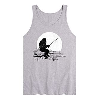 Men's Sasquatch Fishing Graphic Tank Top