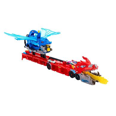 Mattel Hot Wheels Ultimate Dual Dragon Transporter with 2 1:64 Scale Cars