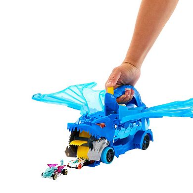 Mattel Hot Wheels Ultimate Dual Dragon Transporter with 2 1:64 Scale Cars