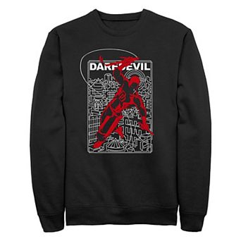 Men's Marvel Daredevil Jumping Buildings Fleece Sweatshirt