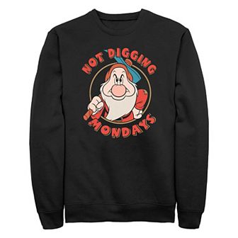 Disney's Snow White And The Seven Dwarfs Grumpy Not Digging Mondays Men's Fleece Sweatshirt