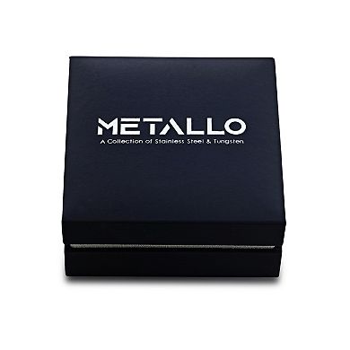 Men's Metallo Stainless Steel Black Cubic Zirconia Skull Necklace