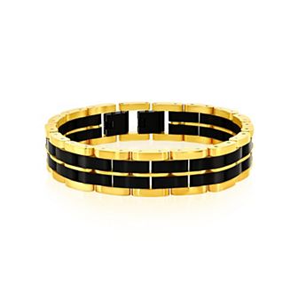 Men's Metallo Stainless Steel Two Tone Linked Bracelet