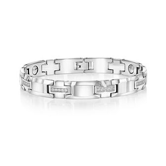 Men's Metallo Magnetic Tungsten Cubic Zirconia Bracelet
