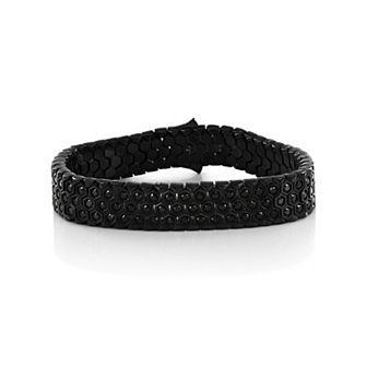 Men's Metallo Stainless Steel Cubic Zirconia Honeycomb Bracelet