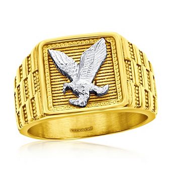 Men's Metallo Stainless Steel Square Eagle Ring
