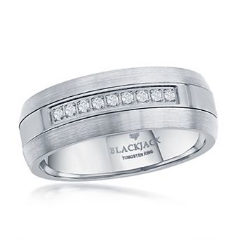 Men's Metallo 8 mm Tungsten Cubic Zirconia Ring
