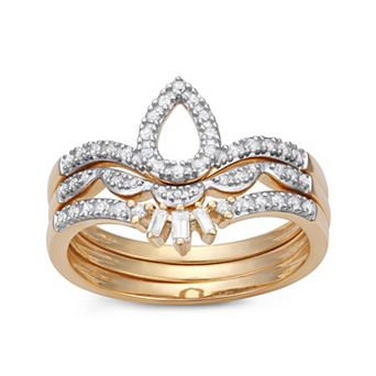 LeRose by Lexi and Rose 10k Gold 1/4 Carat T.W. Lab-Grown Diamond Stack Ring