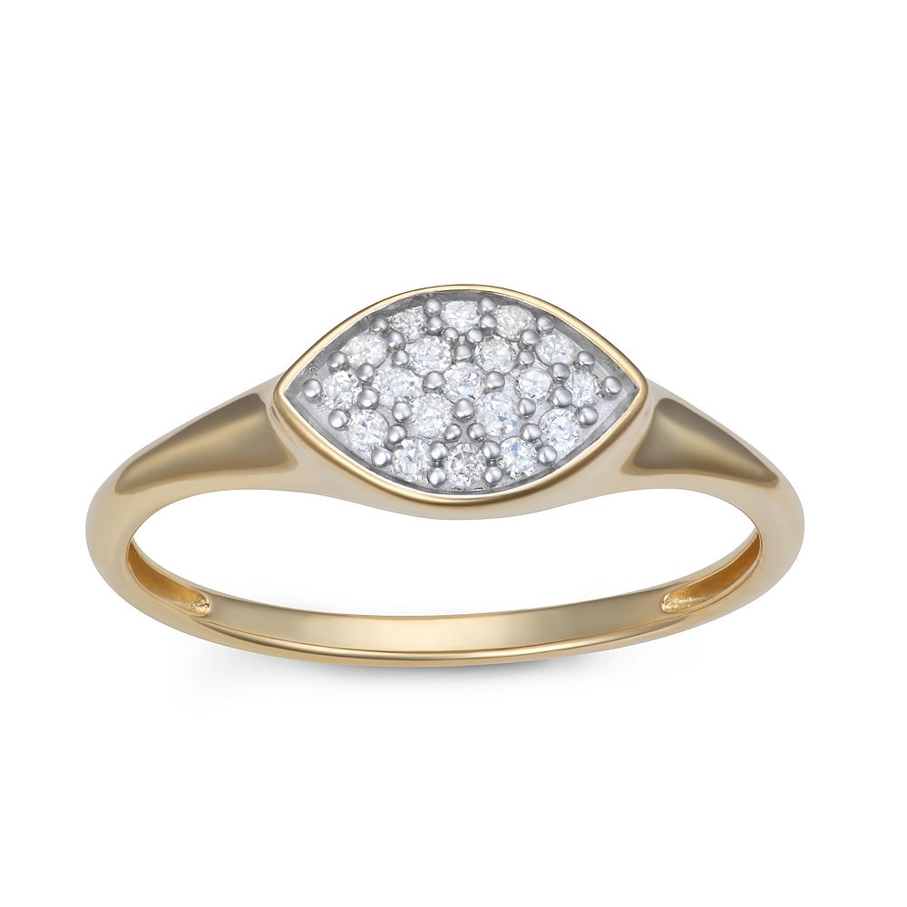 LeRose by Lexi and Rose 10k Gold 1/8 Carat T.W. Diamond Pave Ring