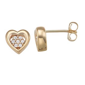 LeRose by Lexi and Rose 10k 1/8 Carat T.W. Diamond Heart Post Earrings