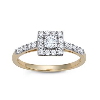 LeRose by Lexi and Rose 10k 1/2 Carat T.W. Lab-Grown Diamond Square Ring