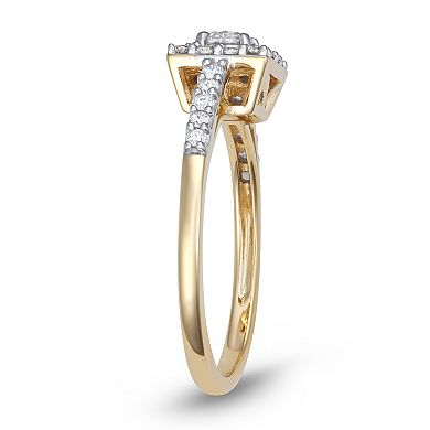 LeRose by Lexi and Rose 10k 1/2 Carat T.W. Lab-Grown Diamond Square Ring