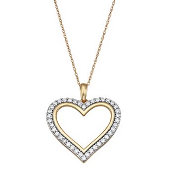 LeRose by Lexi and Rose 10k 1/2 Carat T.W. Lab-Grown Diamond Heart Pendant Necklace