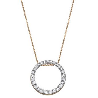 LeRose by Lexi and Rose 10k 1/4 Carat T.W. Lab-Grown Diamond Circle Pendant Necklace