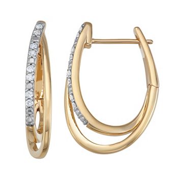 LeRose by Lexi and Rose 10k 1/6 Carat T.W. Lab-Grown Diamond Hoop Earrings