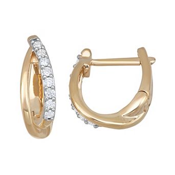 LeRose by Lexi and Rose 10k Gold 1/6 Carat T.W. Lab-Grown Diamond Hoop Earrings