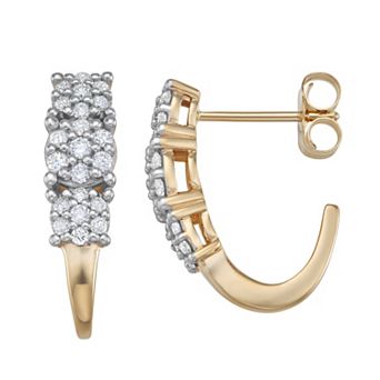 LeRose by Lexi and Rose 10k 1/2 Carat T.W. Lab-Grown Diamond Hoop Earrings