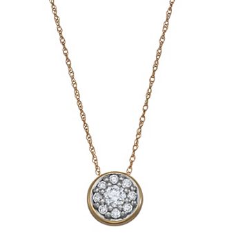 LeRose by Lexi and Rose 10k Gold 1/3 Carat T.W. Lab-Grown Diamond Round Pendant Necklace